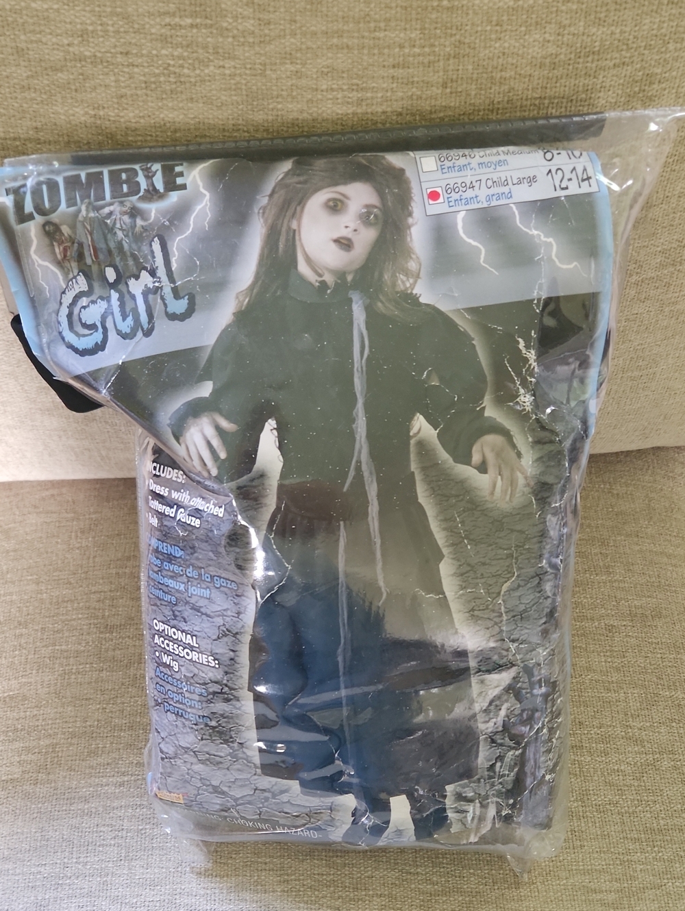 New Zombie Girl Child Costume Size 12-14 (Large)